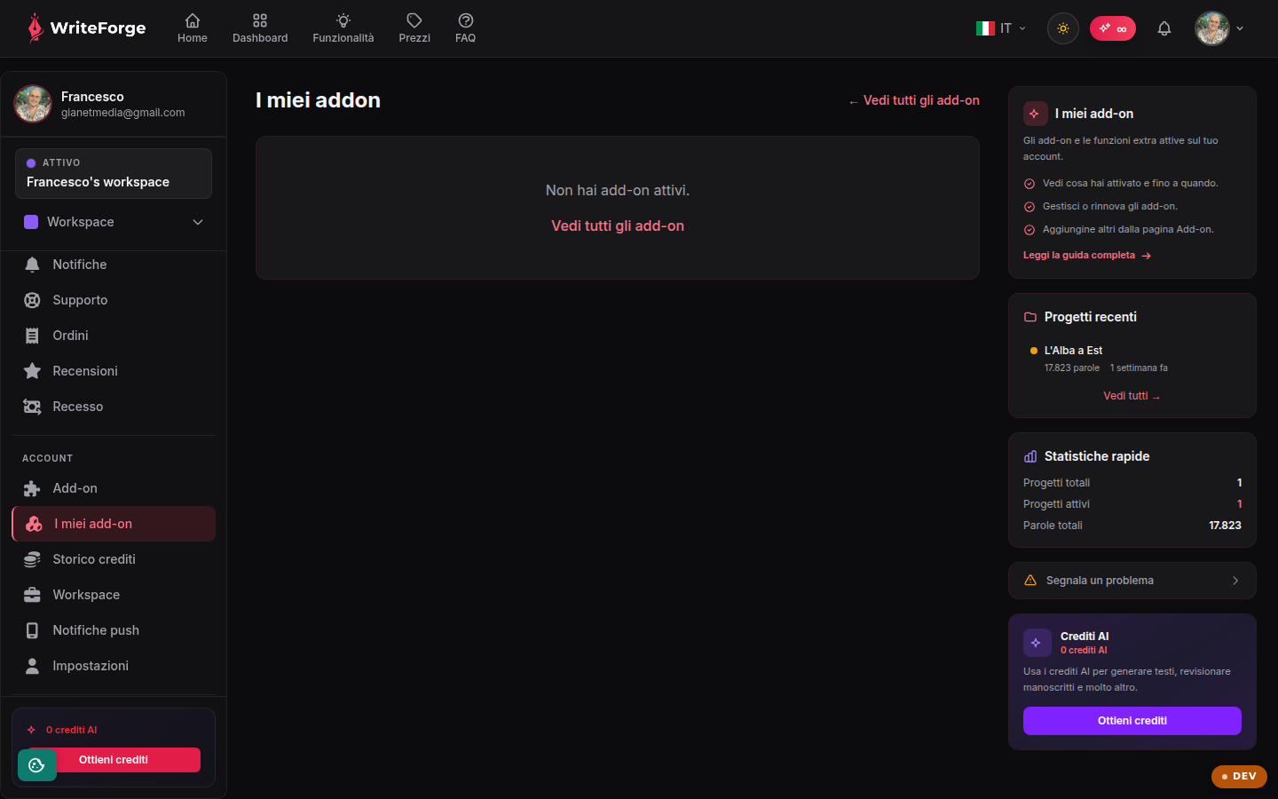 I miei add-on